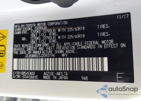 2018 Lexus Nx 300 from USA, damaged, VIN JTJYARBZ3J2093194